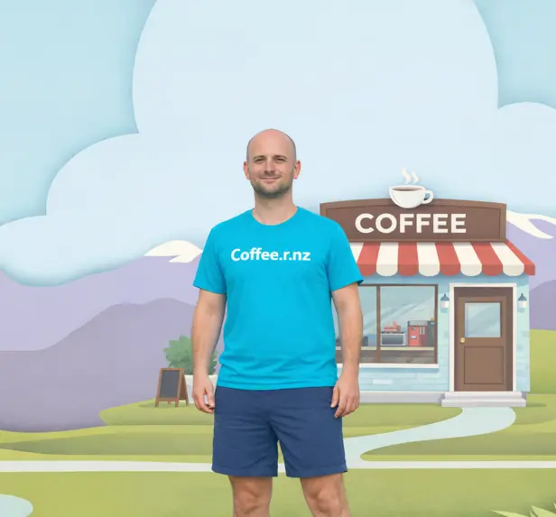 Coffee shop using r.nz branded subdomain for marketing