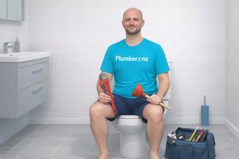 Plumber using r.nz branded subdomain for marketing