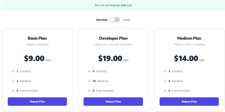 r.nz Domain Setup Guide :Select a plan for your r.nz premium subdomain , subdomain setup guide