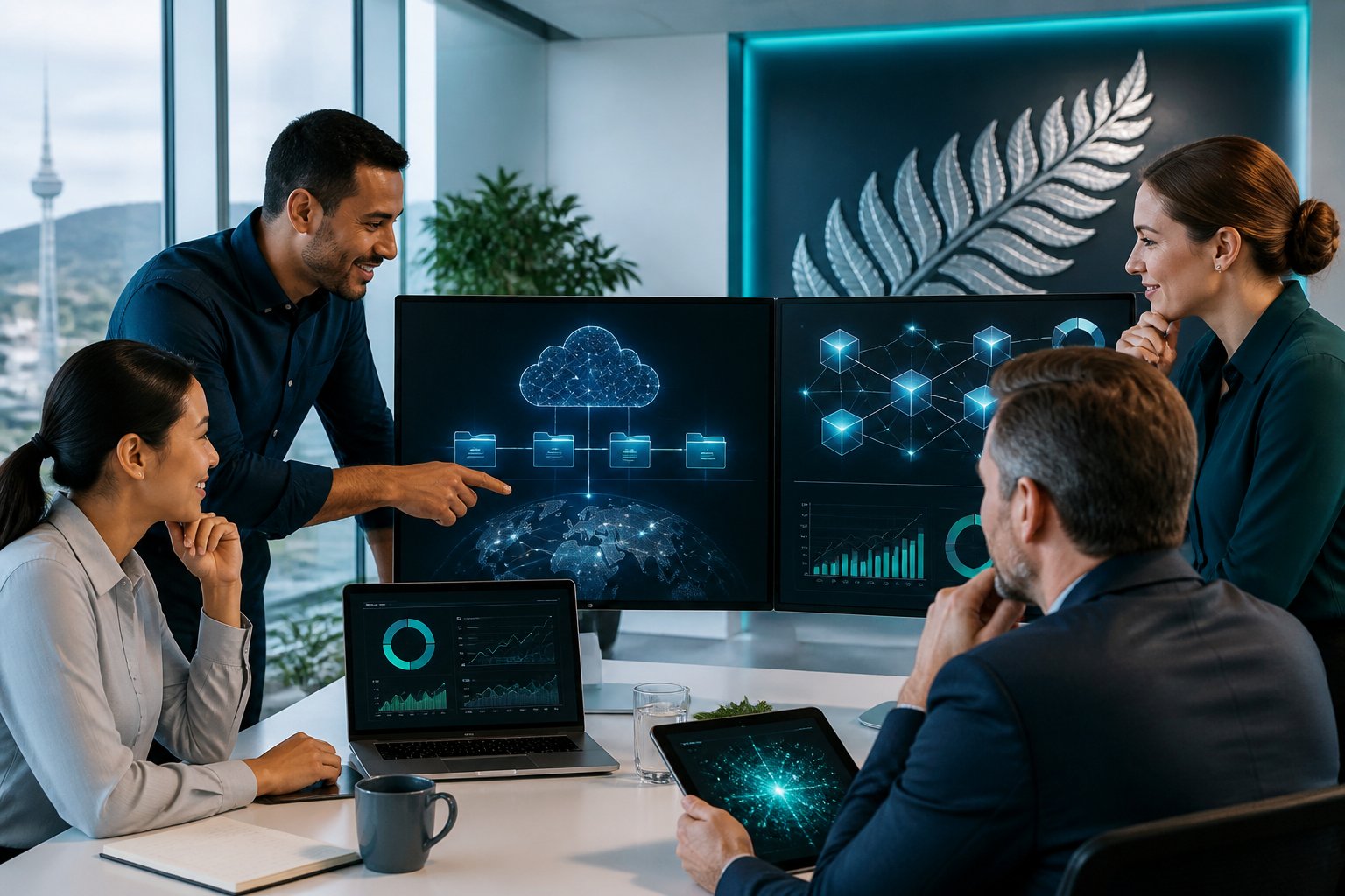 A business team reviewing their digital marketing